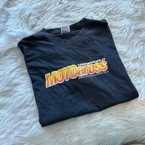 Vintage Transworld Motocross Shirt Men's XLarge Black Short Sleeve Adult Y2K VTG
